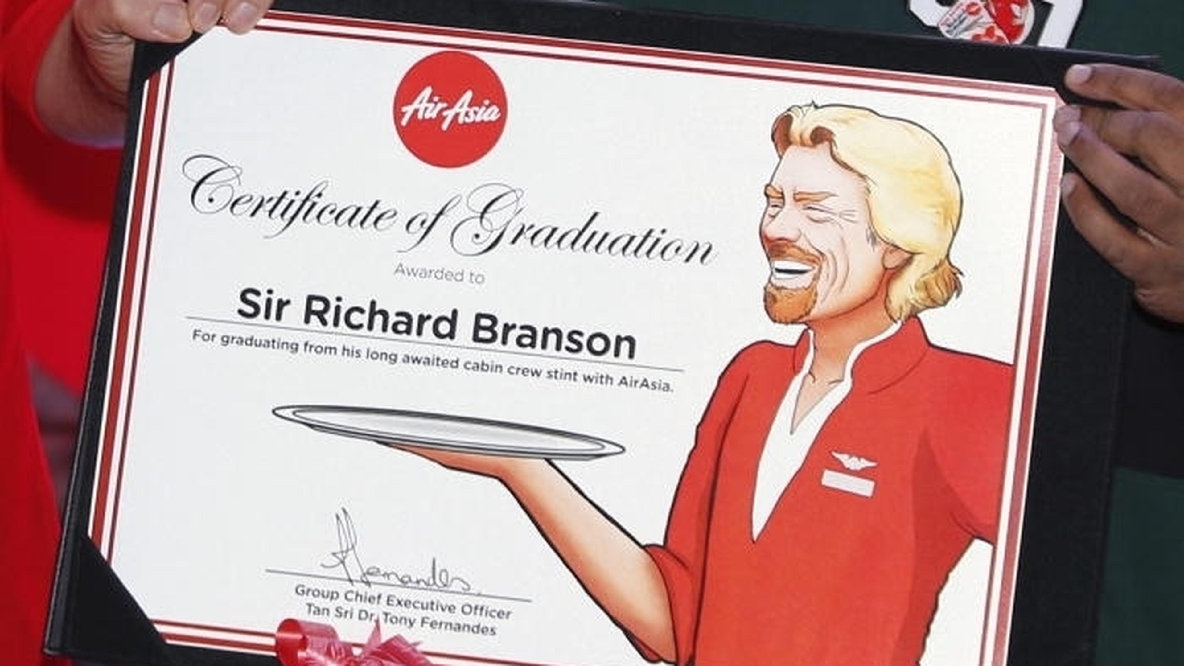 Richard Branson Serves As Airasia Stewardess After Losing Bet